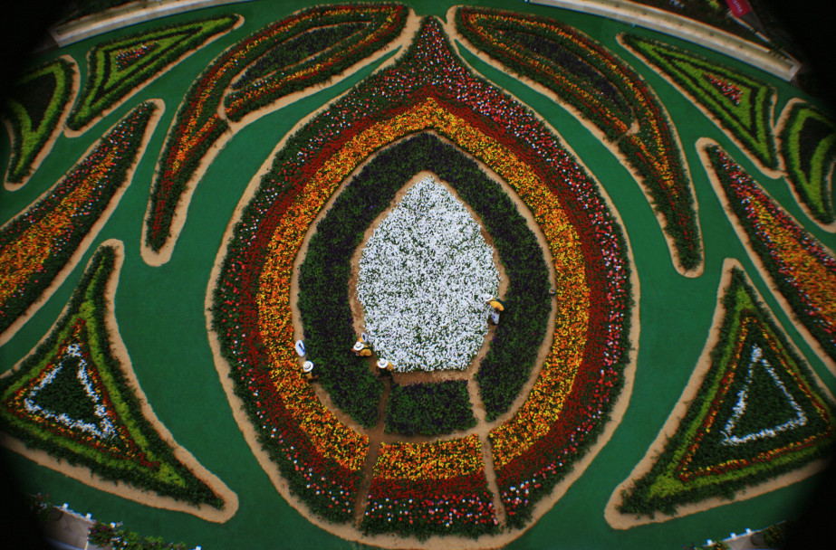 Tapete de flores, realizado para el Centro Comercial Santa Fé.